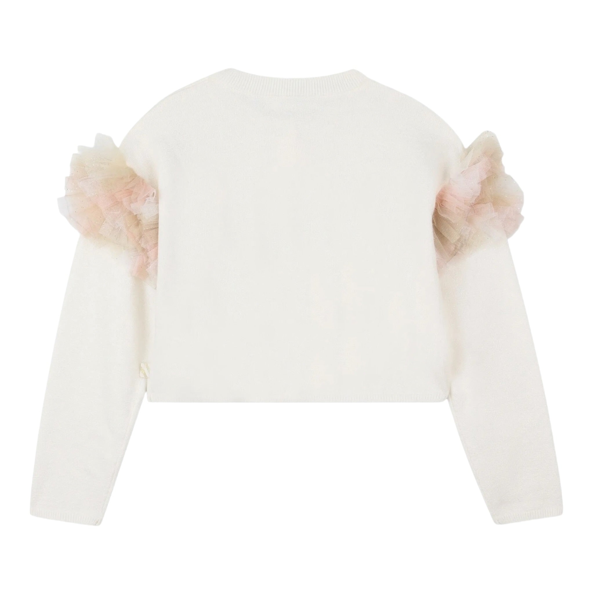 Billieblush Cardigan tinta unita con Tulle Panna per Bambina U21383 PANNA BillIEBLUSH 