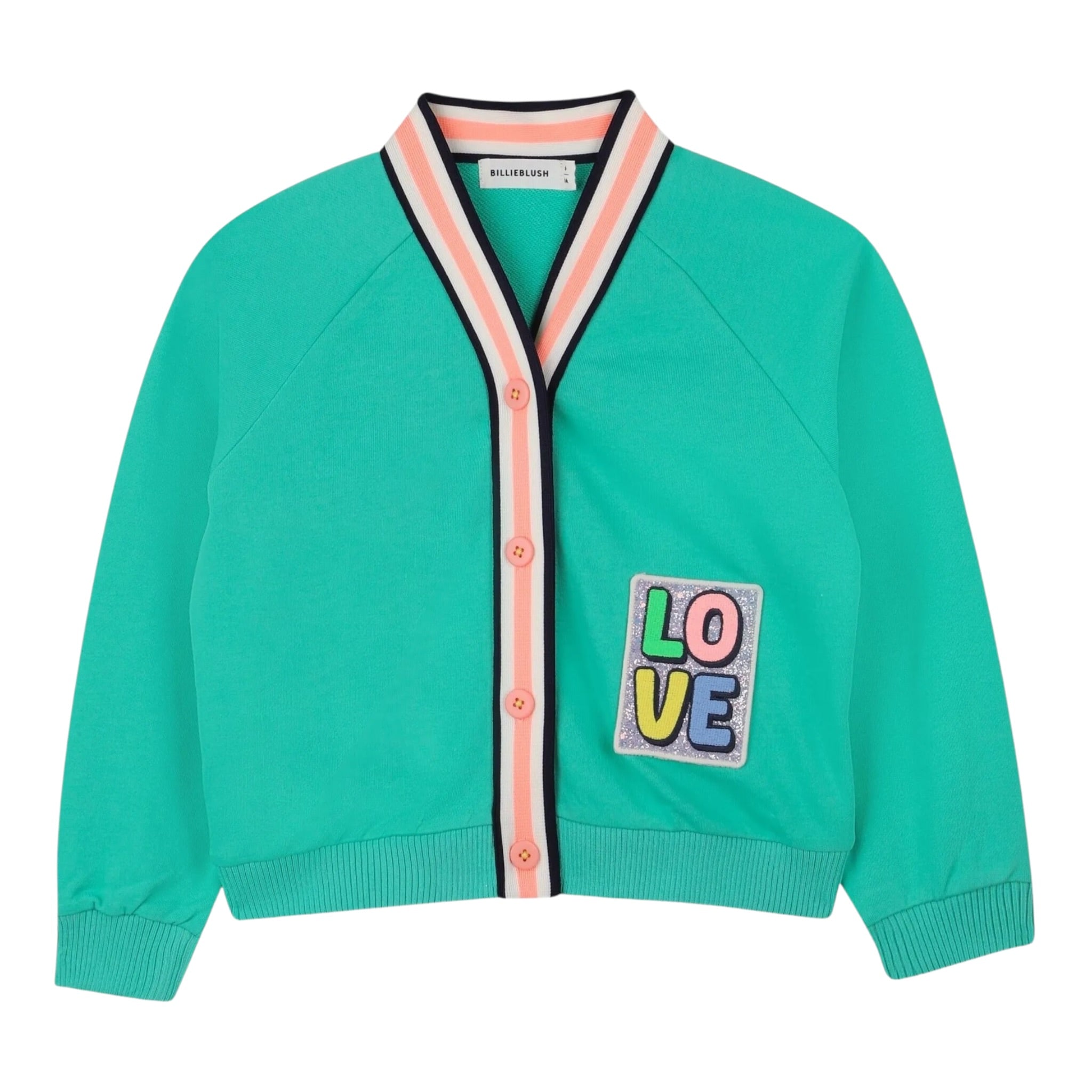 Billieblush Felpa con Bottoni tinta unita con Ricamo Verde per Bambina U21390 VERDE BillIEBLUSH 