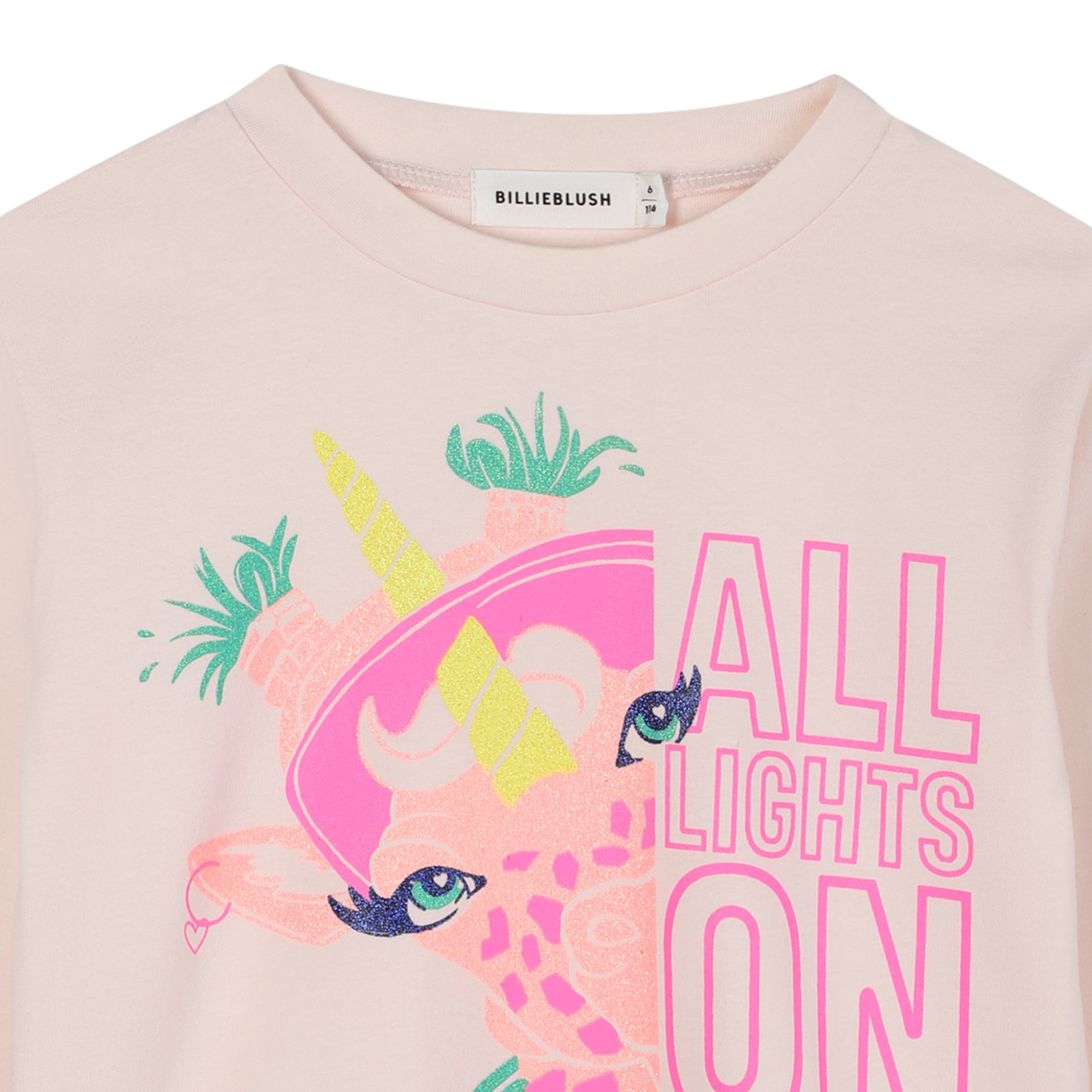 Billieblush Shirt Girocollo tinta unita con Brillantini Rosa per Bambina U21400J ROSA BillIEBLUSH 