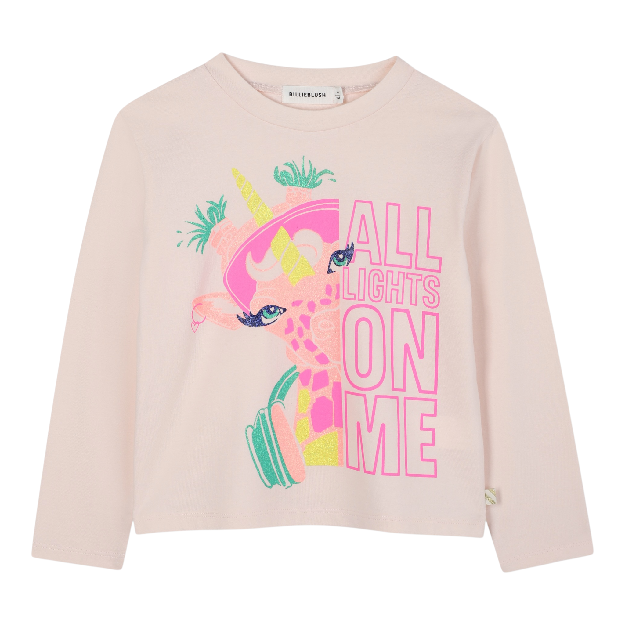 Billieblush Shirt Girocollo tinta unita con Brillantini Rosa per Neonata U21400 ROSA BillIEBLUSH 