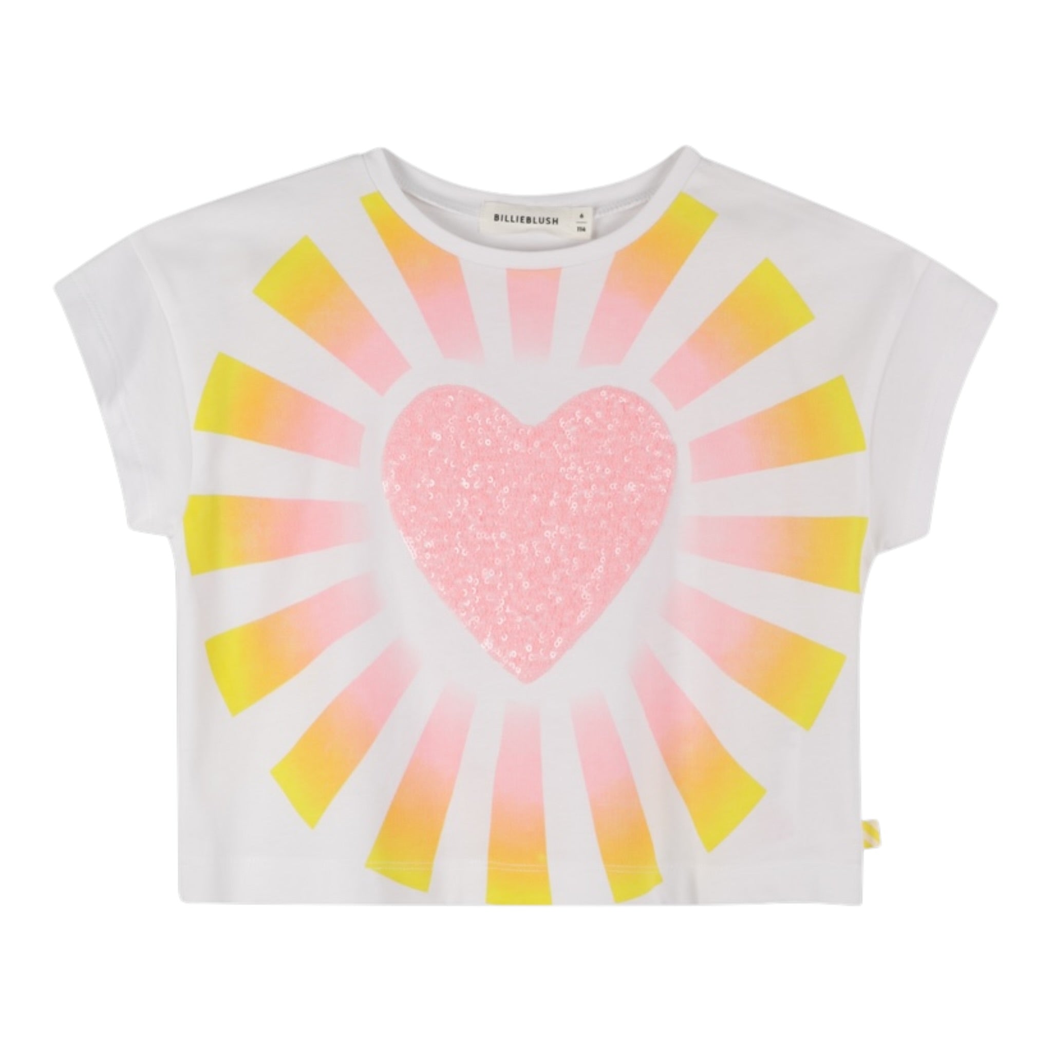 Billieblush T-Shirt Girocollo Tinta Unia con Paillettes Bianco per Bambina U21416 BIANCO BillIEBLUSH 