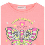 Billieblush Shirt Girocollo tinta unita con Stampe Pesca per Bambina U21420 PESCA BillIEBLUSH 