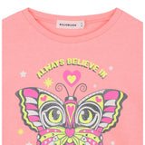 Billieblush Shirt Girocollo tinta unita con Stampe Pesca per Bambina U21420 PESCA BillIEBLUSH 