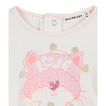 Billieblush Shirt Girocollo tinta unita con Stampa Panna per Neonata U21462 PANNA BillIEBLUSH 