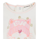 Billieblush Shirt Girocollo tinta unita con Stampa Panna per Neonata U21462 PANNA BillIEBLUSH 