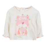 Billieblush Shirt Girocollo tinta unita con Stampa Panna per Neonata U21462 PANNA BillIEBLUSH 