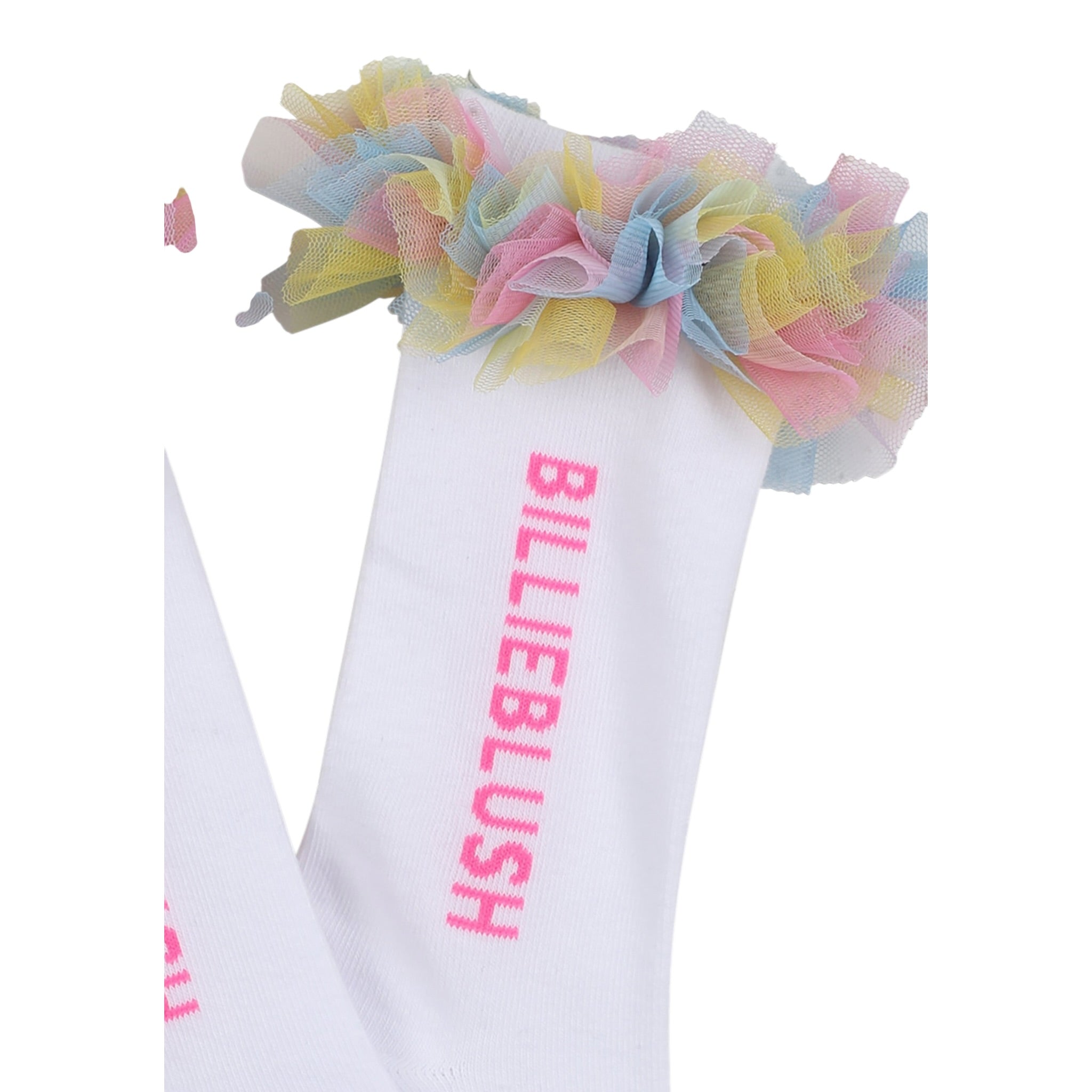 Billieblush Calzini tinta unita con Tulle Bianco per Bambina U21518 BIANCO BillIEBLUSH 