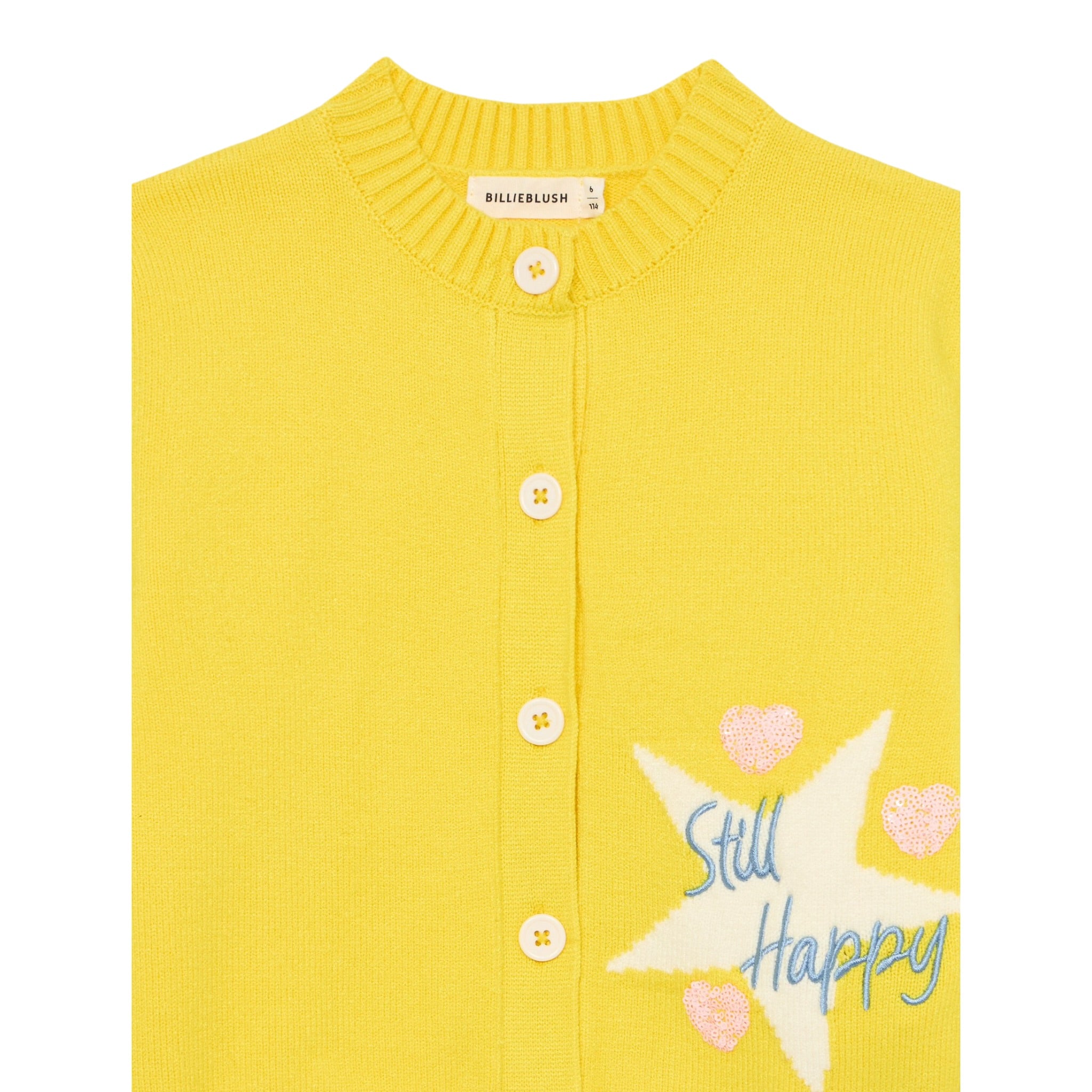 Billieblush Cardigan tinta unita con Ricami Giallo per Bambina U21560 GIALLO BillIEBLUSH 