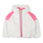 Billieblush Giubbino tinta unita con Cappuccio Bianco per Bambina U21563 BIANCO BillIEBLUSH 