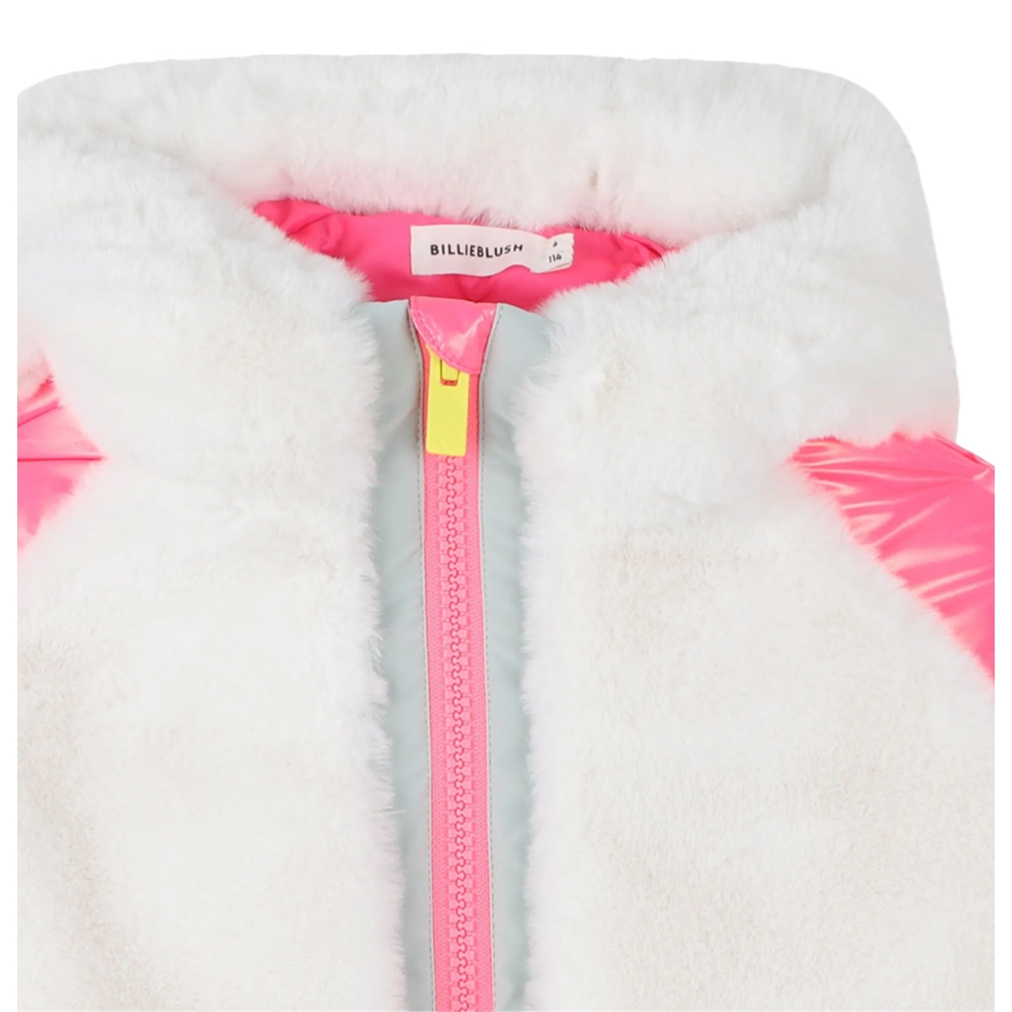 Billieblush Giubbino tinta unita con Cappuccio Bianco per Bambina U21563 BIANCO BillIEBLUSH 