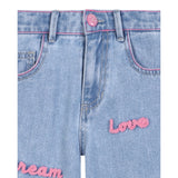 Billieblush Jeans tinta unita con Ricami Azzurro per Bambina U21591 AZZURRO BillIEBLUSH 