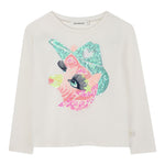 Billieblush Shirt Girocollo tinta unita con Paillettes Panna per Bambina U21610 PANNA BillIEBLUSH 