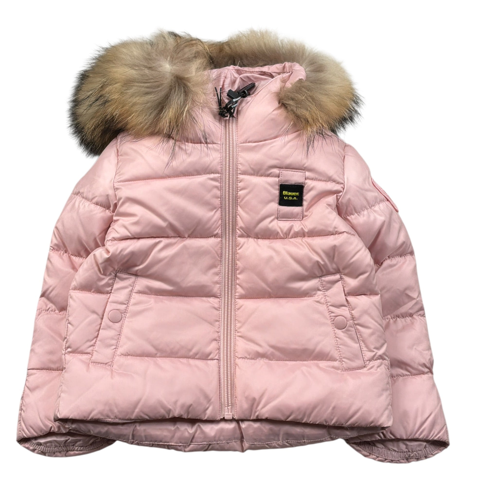 Blauer Giubbino tinta unita con Zip E Cappuccio Rosa per Neonata 22WBBXC02438 ROSA BLAUER 