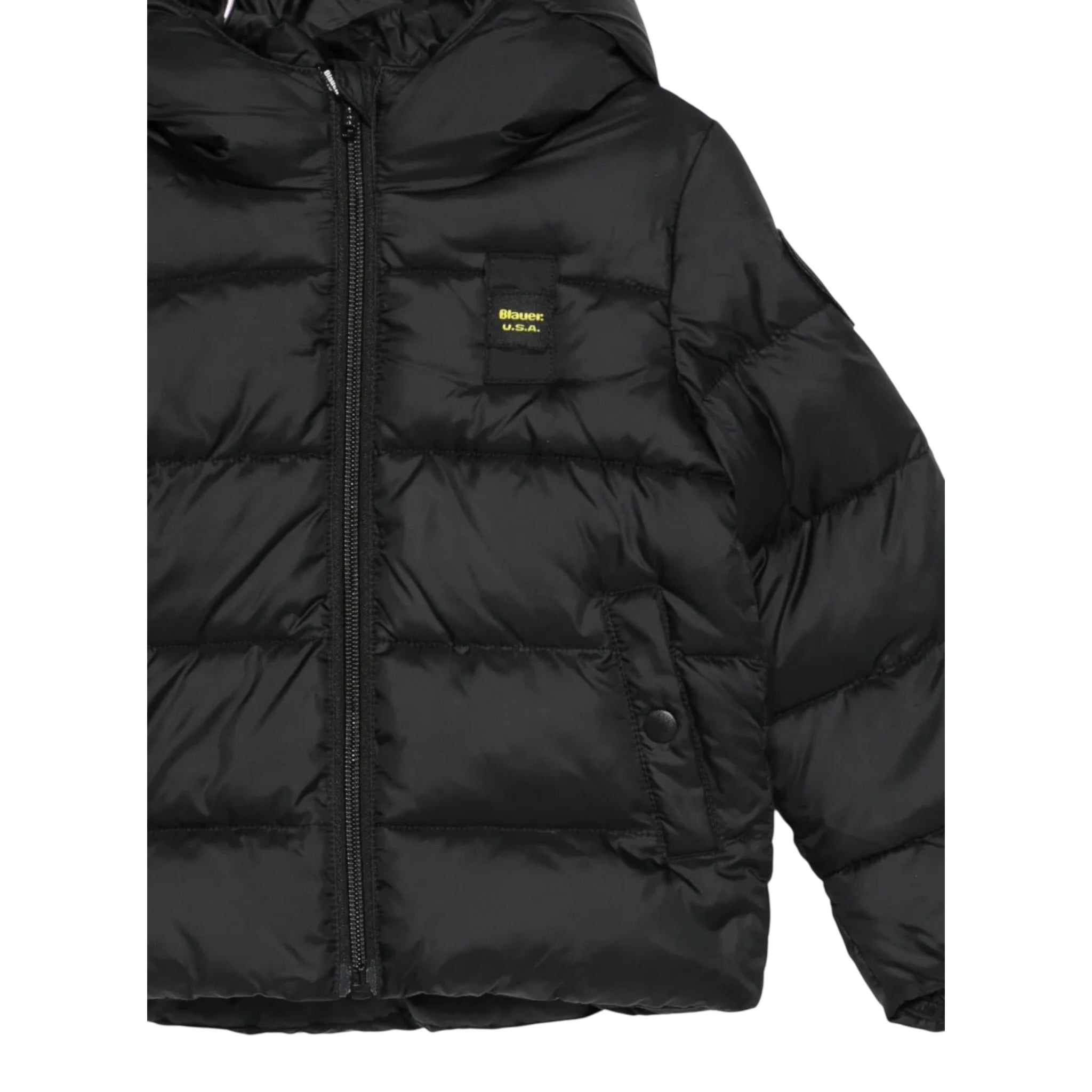 Blauer Giubbino tinta unita con Cappuccio Nero per Neonato 23WBBXC02297 NERO BLAUER 