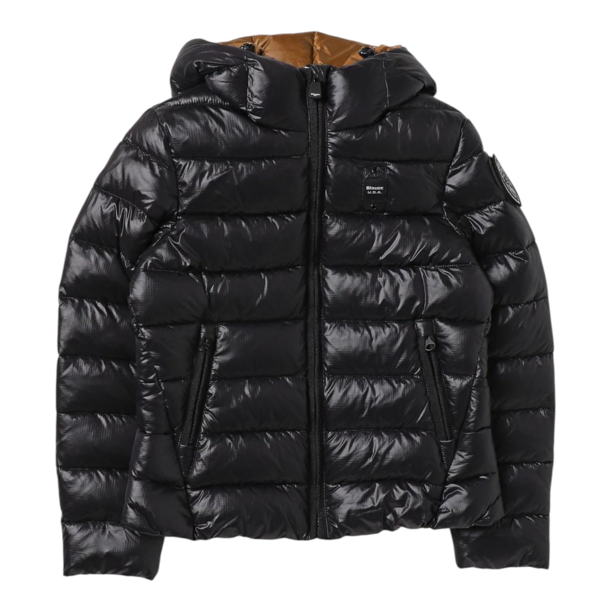 Blauer Giubbino tinta unita con Cappuccio Nero per Bambino 23WBLGC02214 NERO BLAUER 