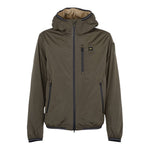 Blauer Giubbino tinta unita con Cappuccio Verde per Bambino 23WBLKC11220 VERDE BLAUER 