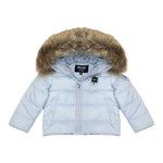 Blauer Giubbino tinta unita con Zip E Cappuccio Azzurro per Neonato 24WBBXC02550X AZZURRO BLAUER 
