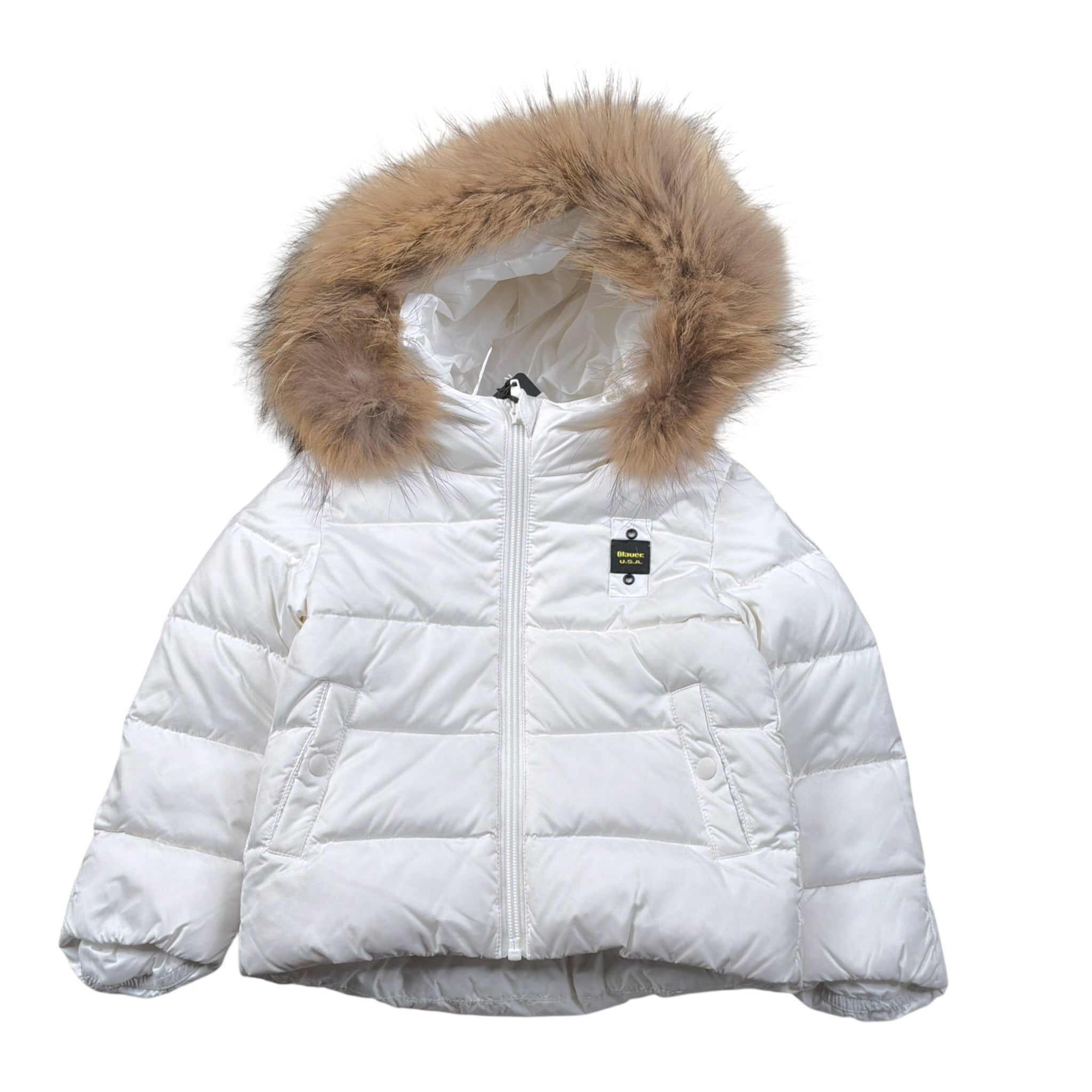 Blauer Giubbino tinta unita con Zip E Cappuccio Bianco per Neonato 24WBBXC02550X BIANCO BLAUER 