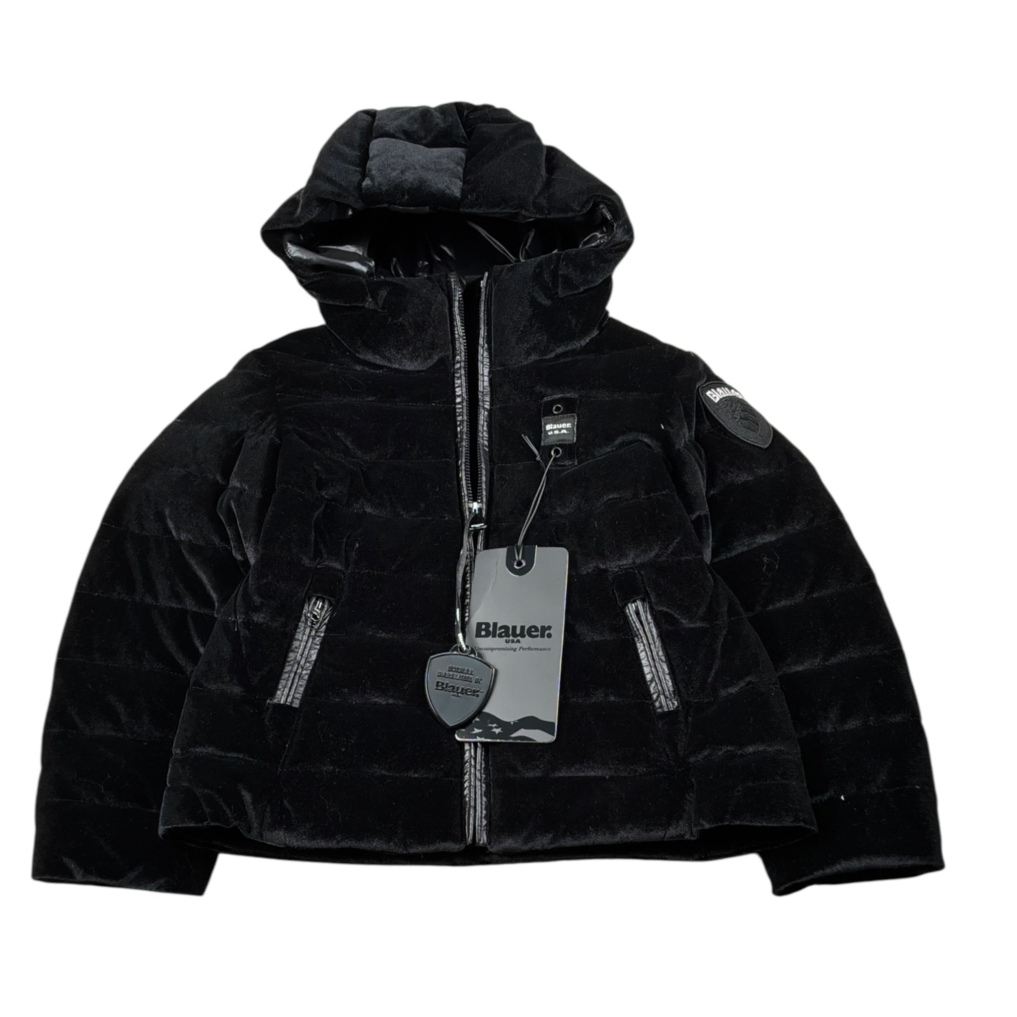Blauer Giubbino tinta unita con Cappuccio Nero per Bambina 24WBLGC03516 NERO BLAUER 