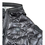 Blauer Giubbino tinta unita con Zip E Cappuccio Nero per Neonato 25SBBGC02453 NERO BLAUER 