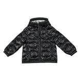 Blauer Giubbino tinta unita con Zip E Cappuccio Nero per Neonato 25SBBGC02453 NERO BLAUER 