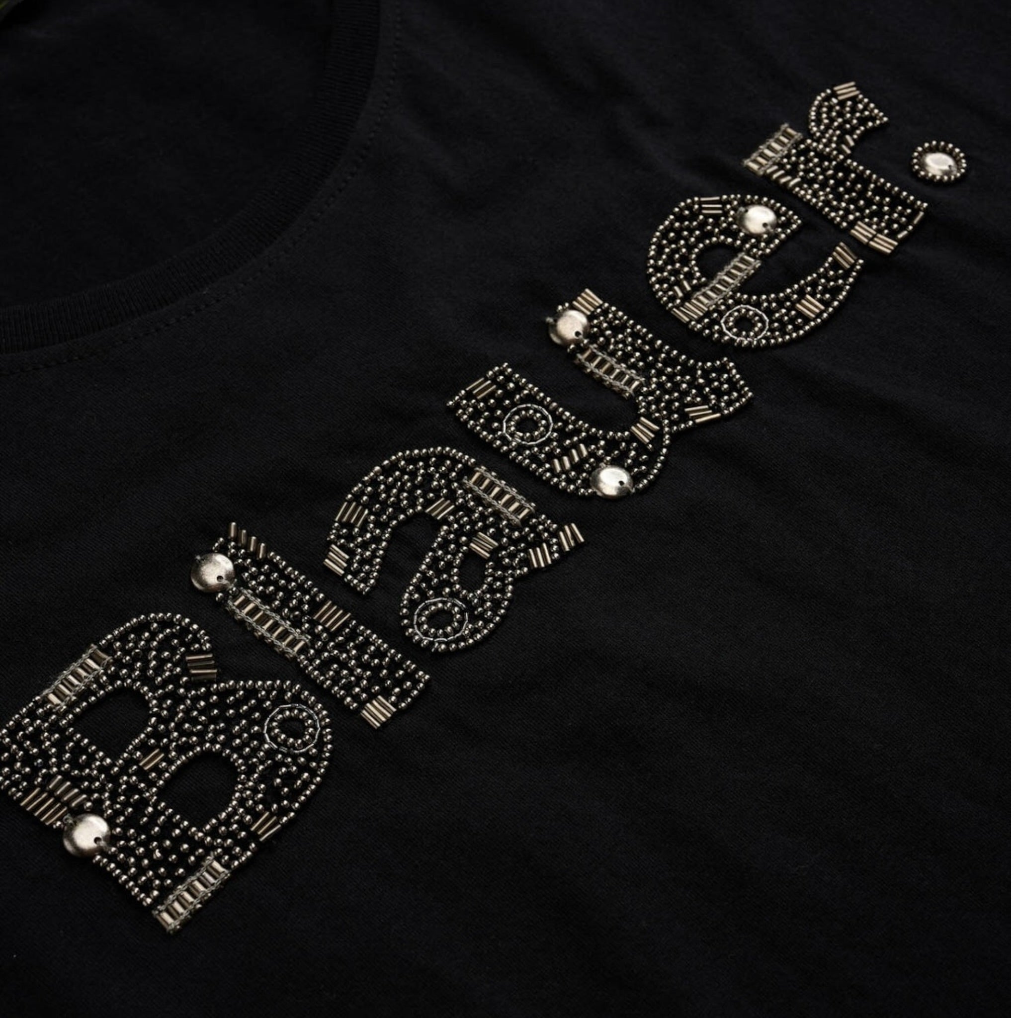 Blauer T-Shirt tinta unita con Applicazioni Nero per Bambina 25SBLGH02492 NERO BLAUER 