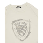 Blauer T-Shirt tinta unita con Stampa Bianco per Bambina 25SBLGH02495 BIANCO BLAUER 