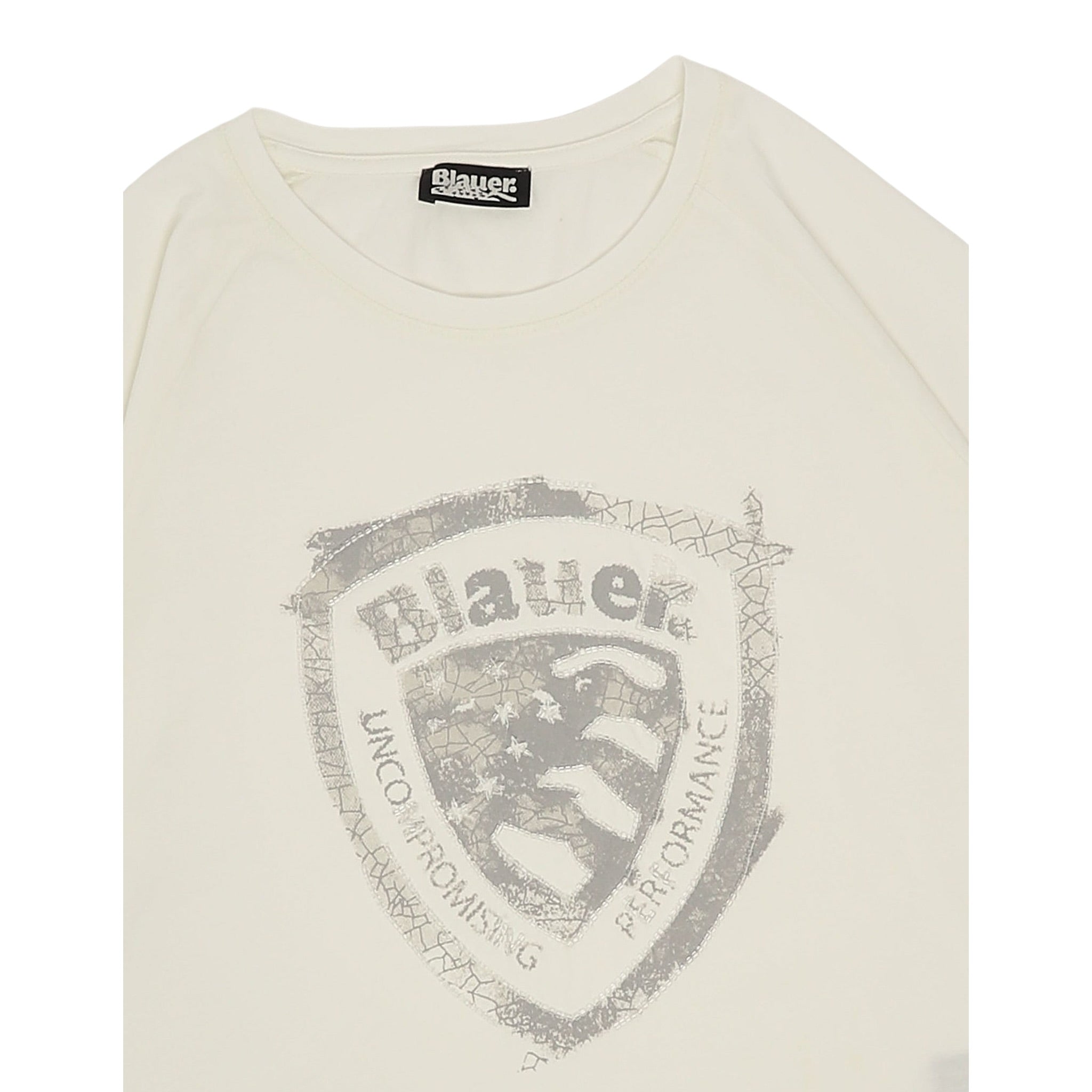 Blauer T-Shirt tinta unita con Stampa Bianco per Bambina 25SBLGH02495 BIANCO BLAUER 