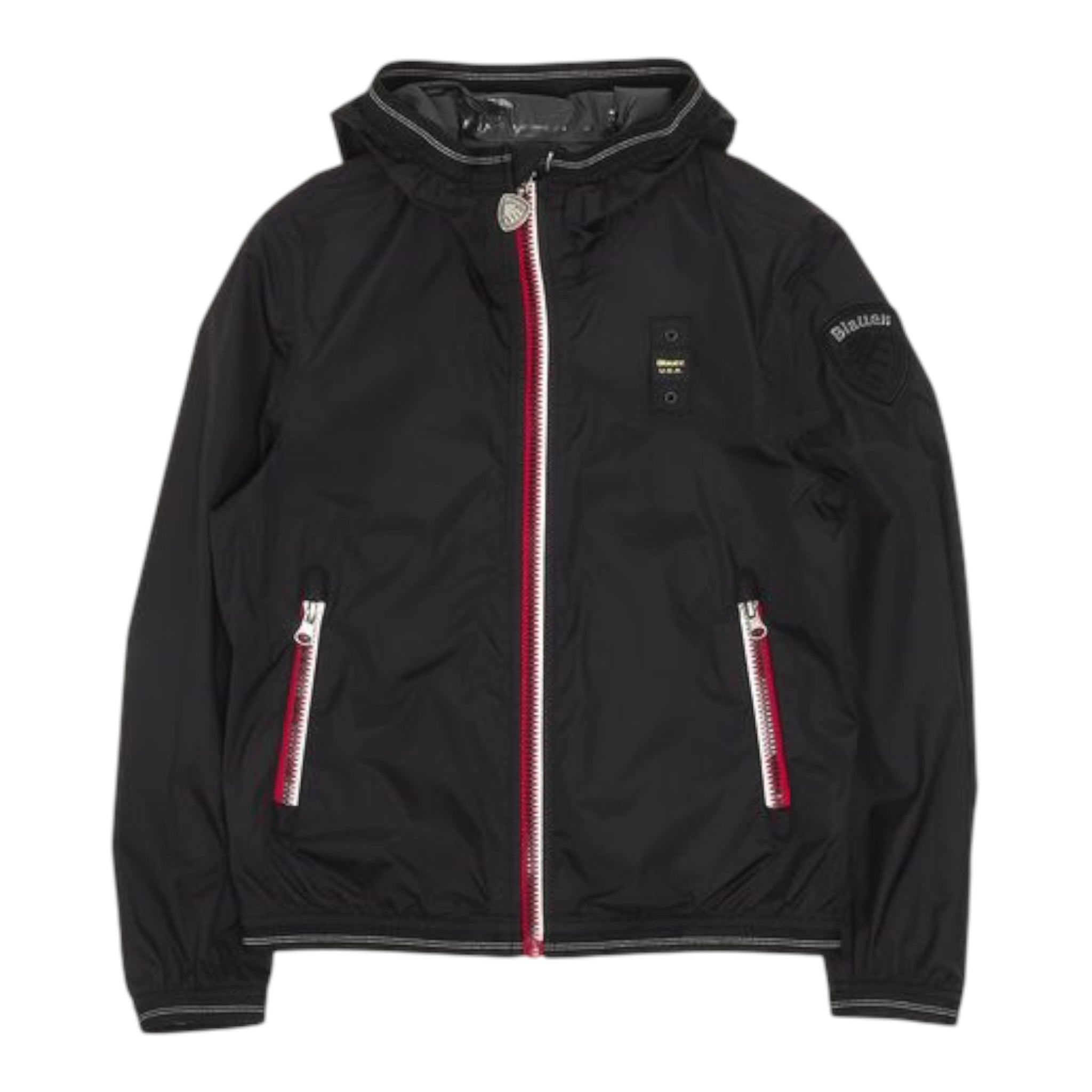 Blauer Giubbino tinta unita con Cappuccio Nero per Bambino 25SBLKC11440 NERO BLAUER 
