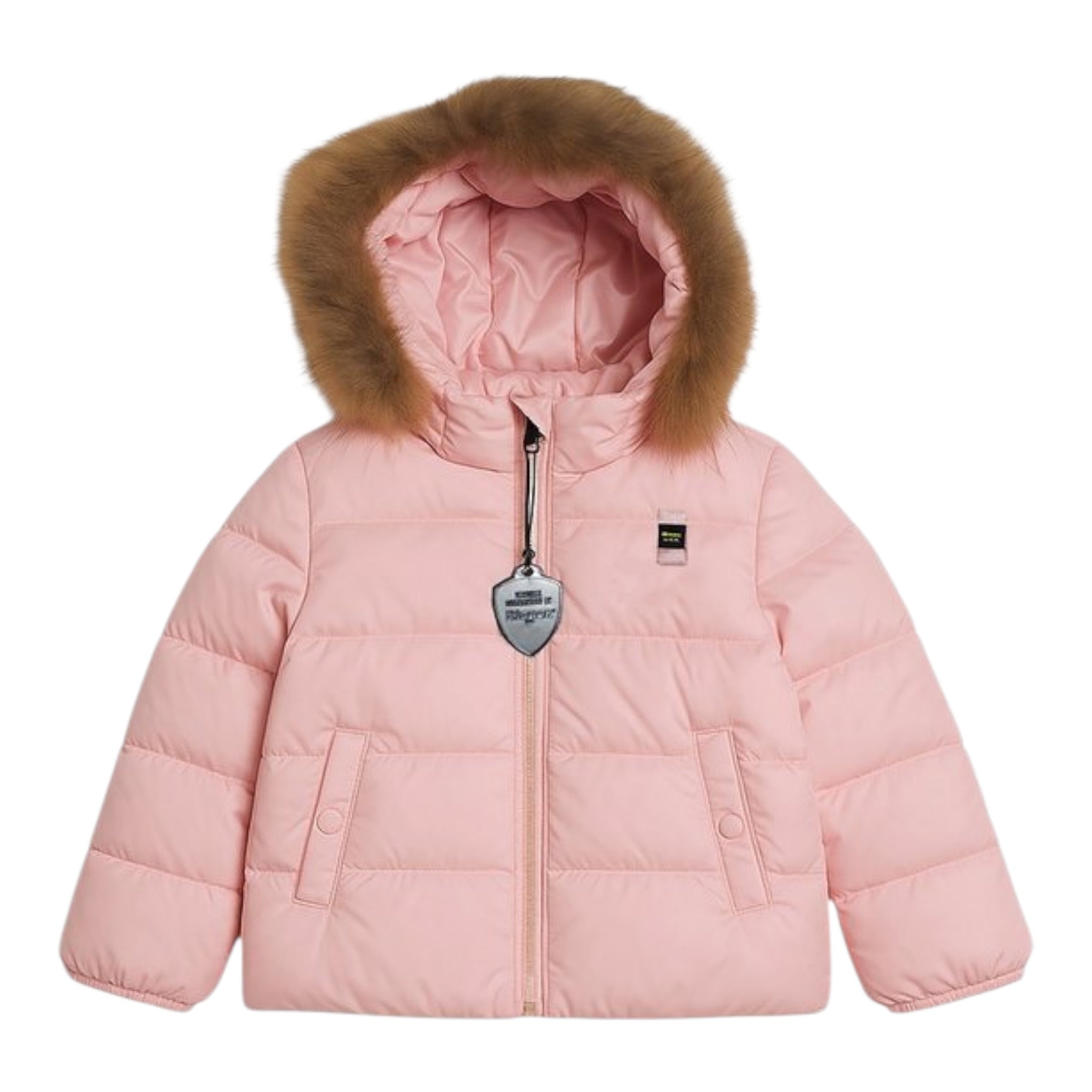 Blauer Giubbino tinta unita con Zip E Cappuccio Rosa per Neonata 25WBBXC02450F ROSA BLAUER 