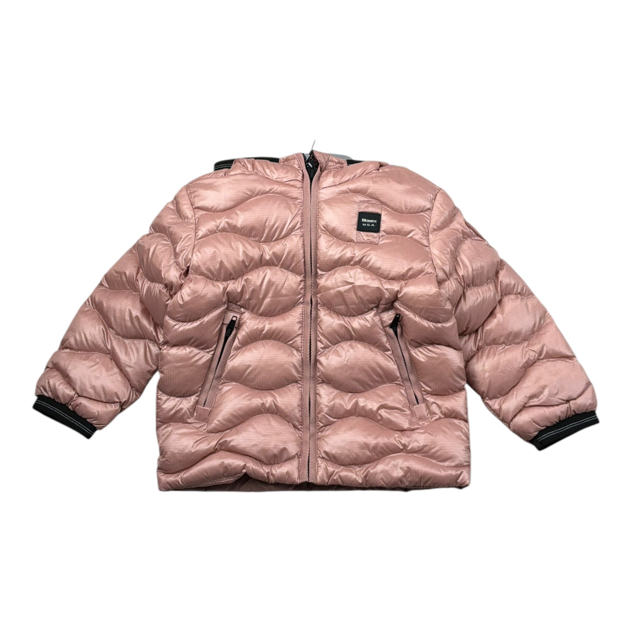 Blauer Giubbino tinta unita con Zip E Cappuccio Rosa per Neonato 25WBBXC02456 ROSA BLAUER 