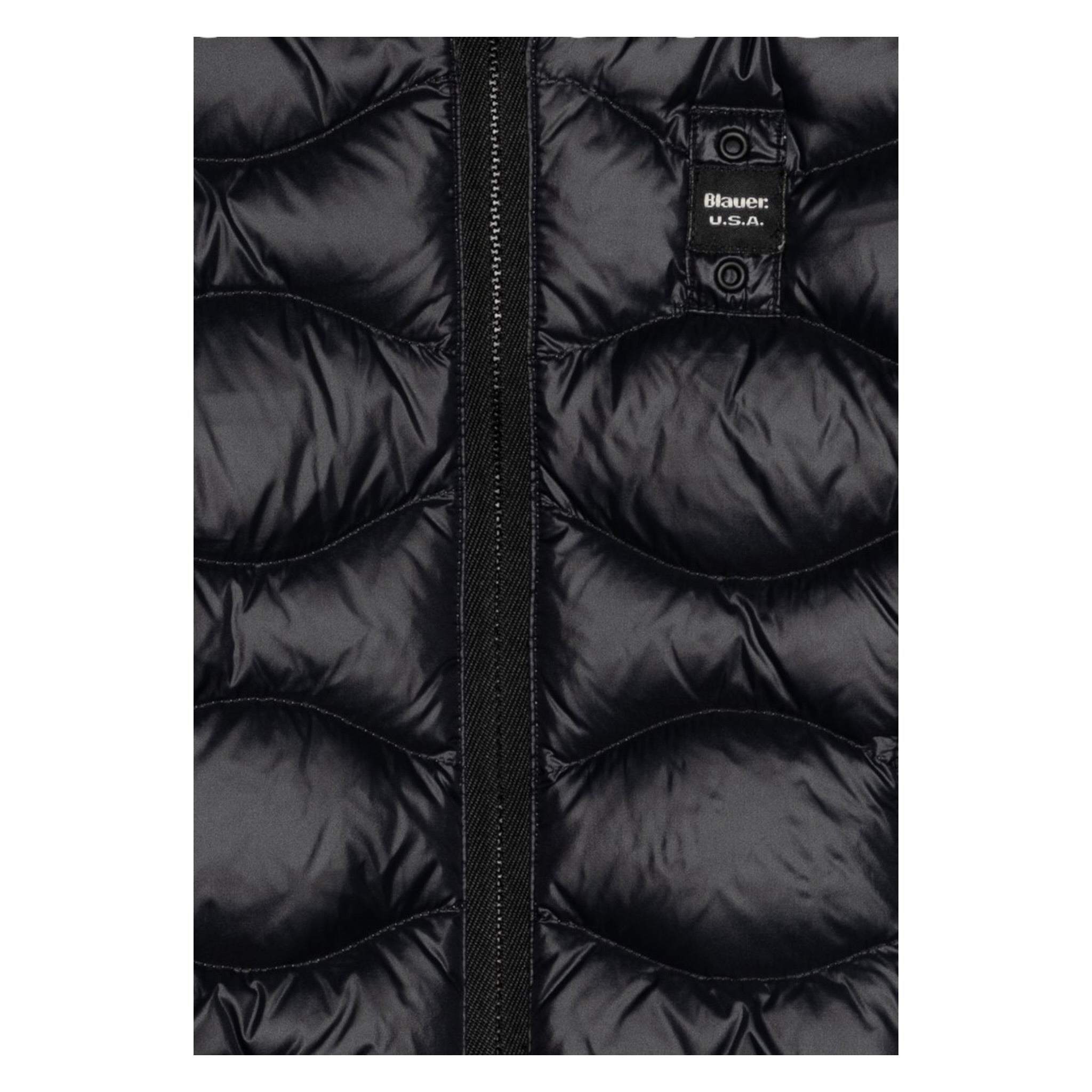 Blauer Giubbino tinta unita con Zip E Cappuccio Nero per Neonato 25WBBXC02456XXX NERO BLAUER 