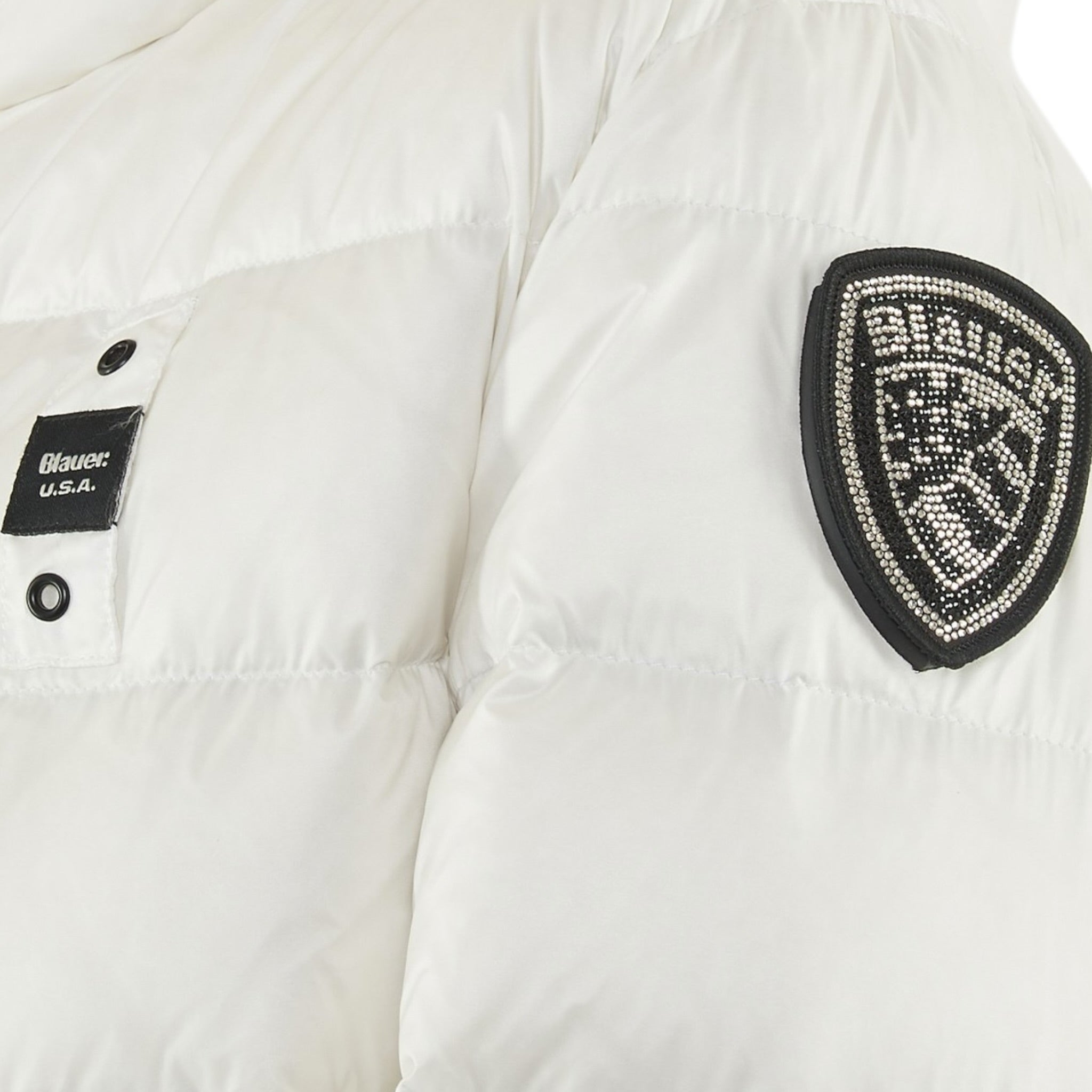 Blauer Giubbino tinta unita con Zip E Cappuccio Bianco per Bambina 25WBLC02391 BIANCO BLAUER 