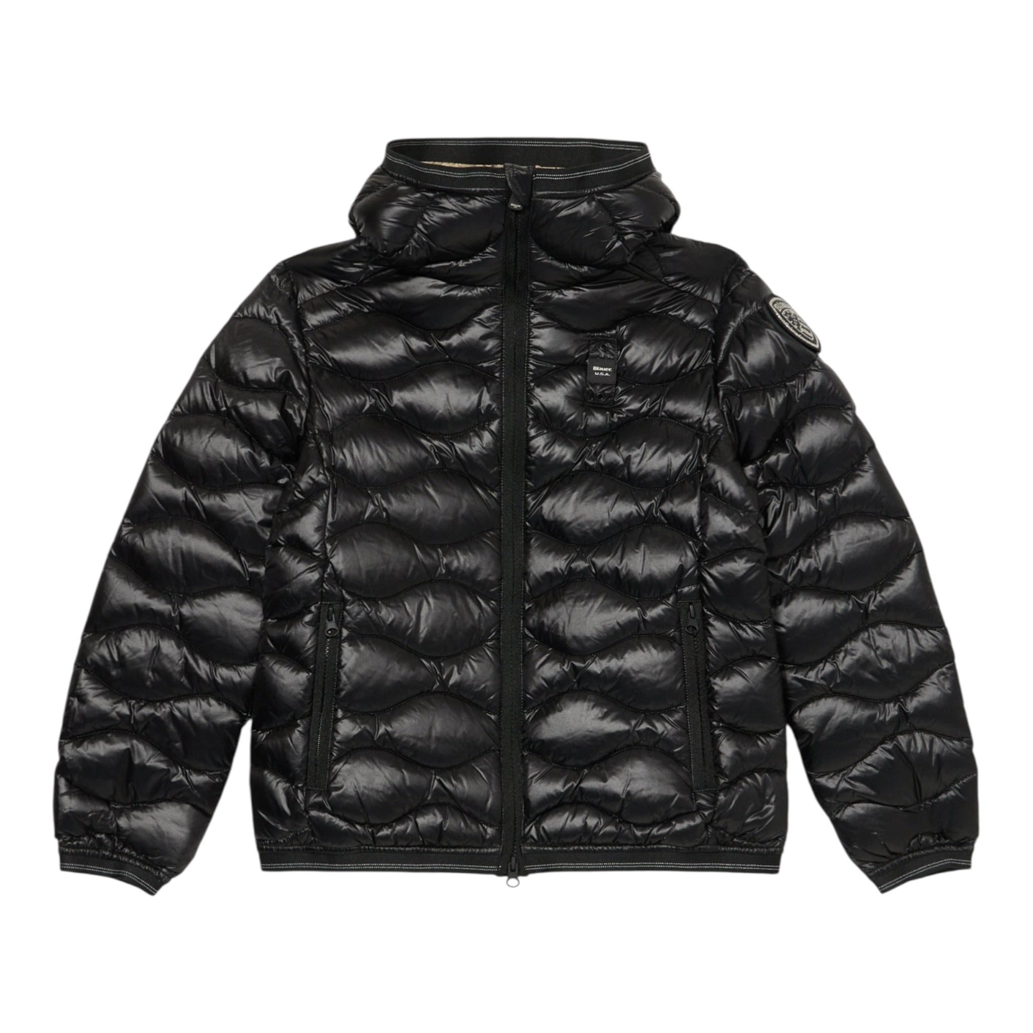 Blauer Giubbino tinta unita con Cappuccio Nero per Bambina 25WBLGC03385 NERO BLAUER 