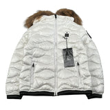 Blauer Giubbino tinta unita con Zip E Cappuccio Bianco per Neonata 25WBLGC03387N BIANCO BLAUER 