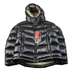 Blauer Giubbino tinta unita con Zip E Cappuccio Nero per Bambino 25WBLKC02427 NERO BLAUER 