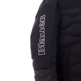 Blauer Giubbino tinta unita con Zip E Cappuccio Nero per Bambino 25WBLKC02451J NERO BLAUER 