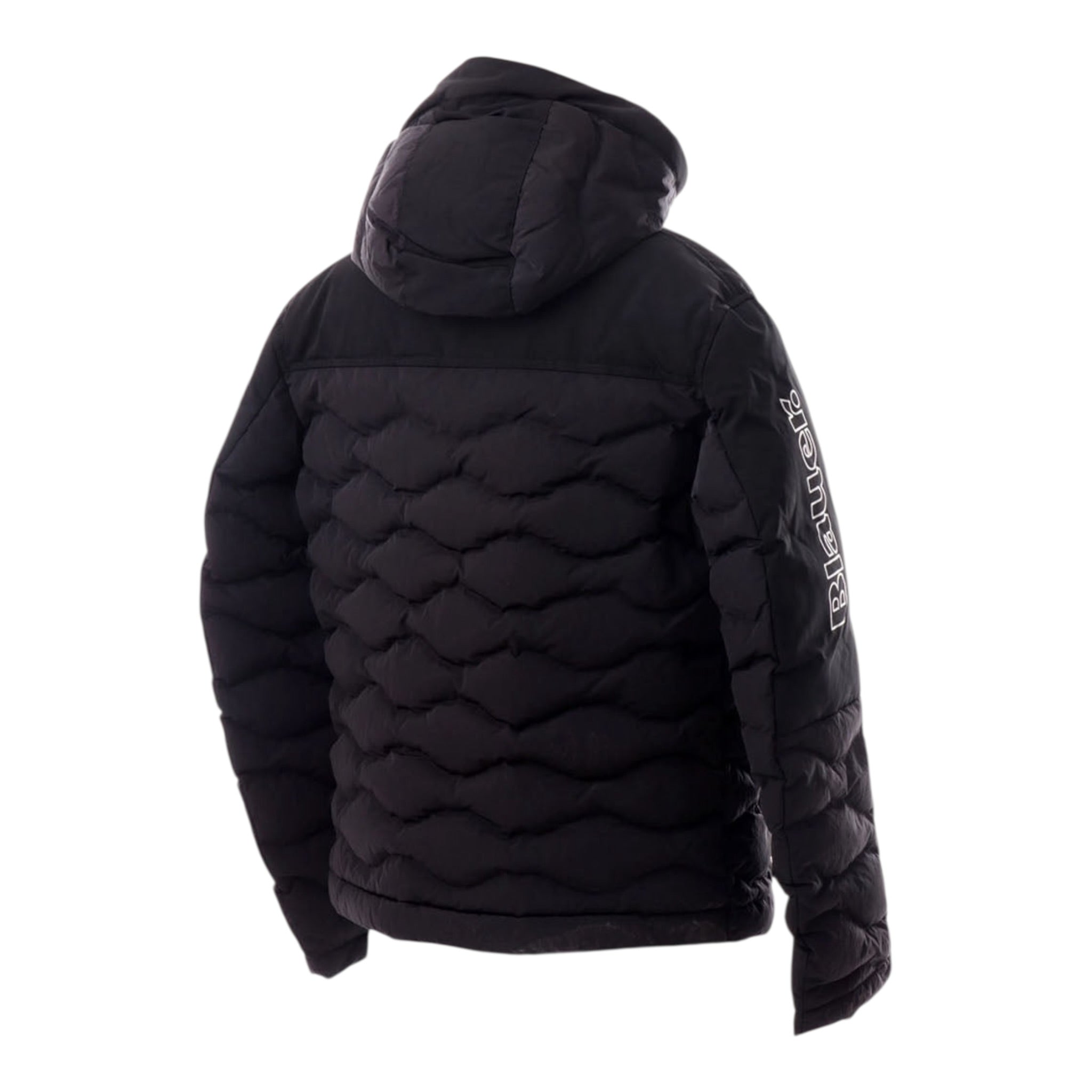 Blauer Giubbino tinta unita con Zip E Cappuccio Nero per Neonato 25WBLKC02451 NERO BLAUER 