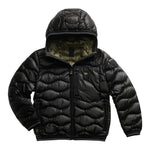Blauer Giubbino tinta unita con Zip E Cappuccio Nero per Bambino 25WBLKC03438 NERO BLAUER 