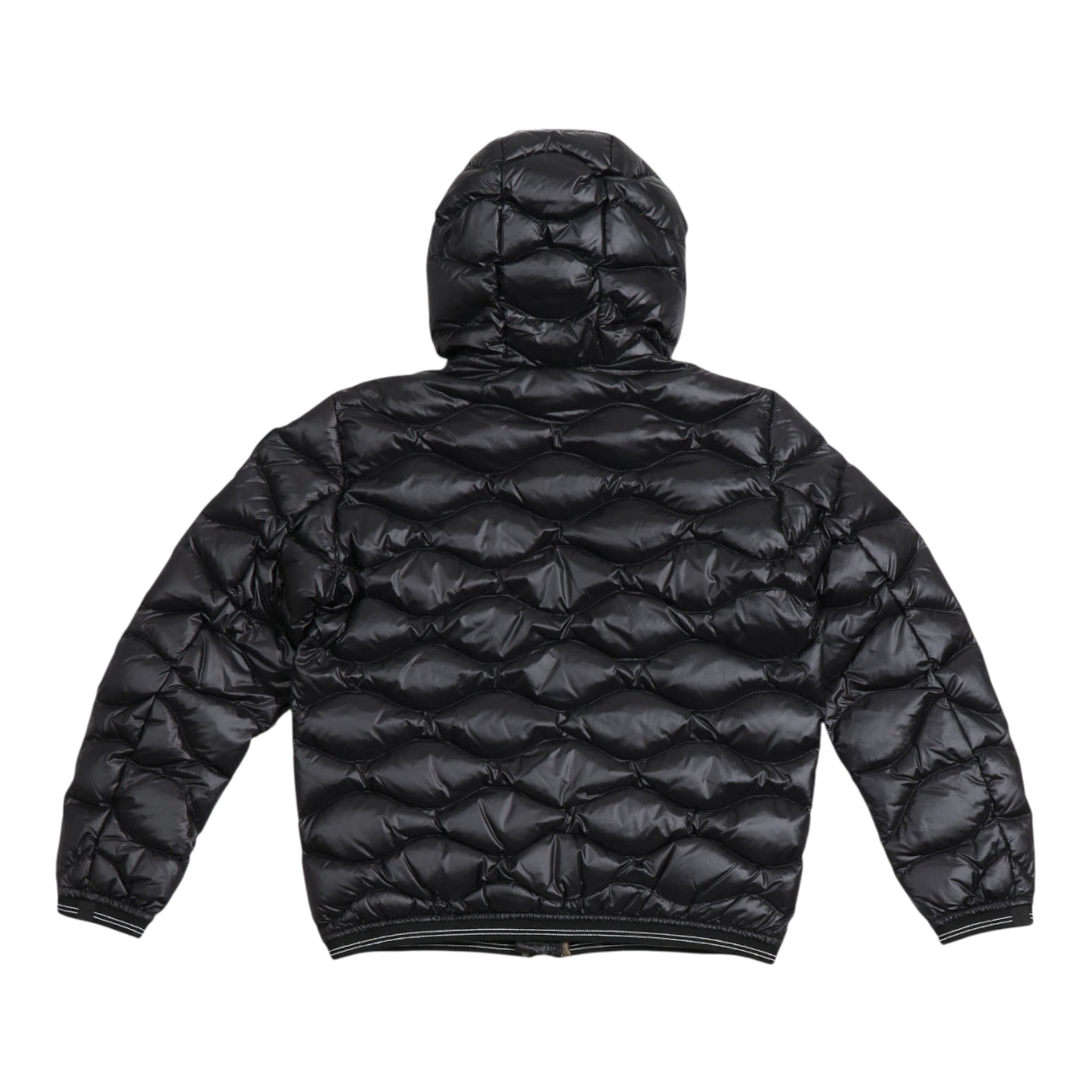 Blauer Giubbino tinta unita con Zip E Cappuccio Nero per Bambino 25WBLKC03438X NERO BLAUER 