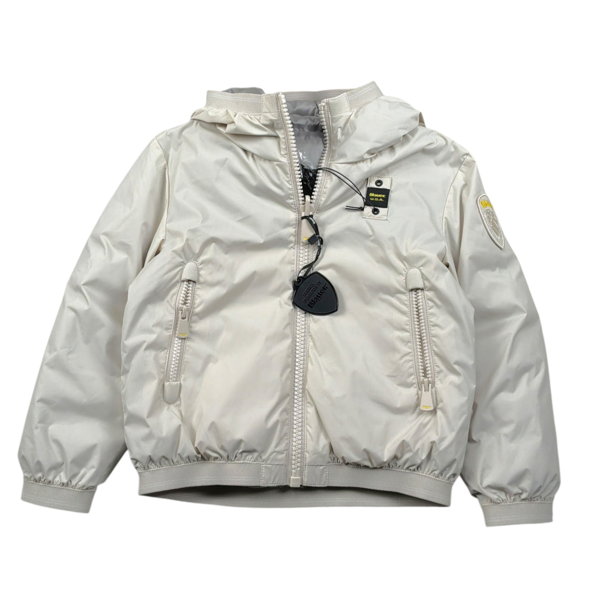 Blauer Giubbino Reversibile con Zip E Cappuccio Grigio per Bambino 25WBLKC06433 GRIGIO BLAUER 