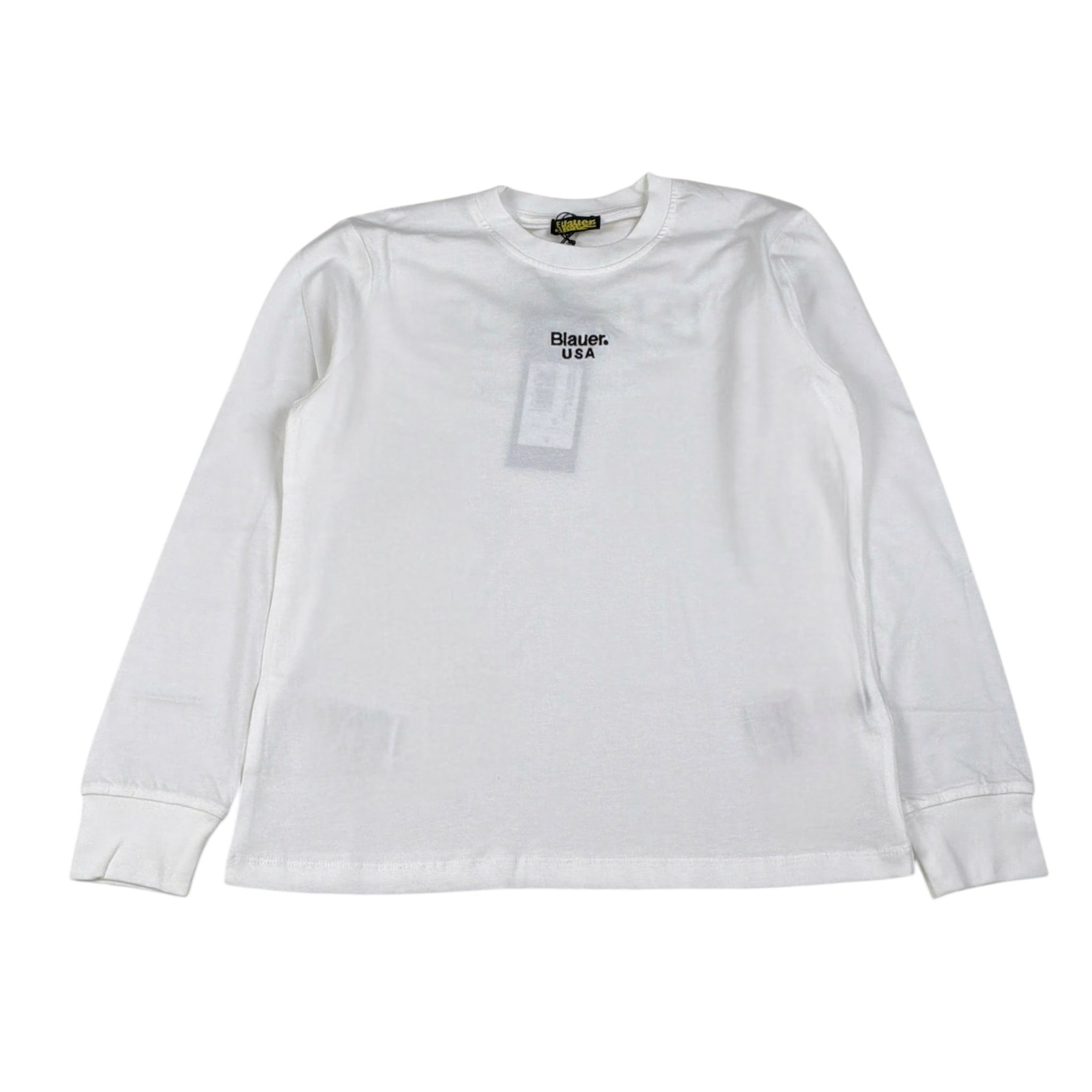 Blauer Shirt tinta unita con Stampa Bianco per Neonato 25WBLKH01476 BIANCO BLAUER 
