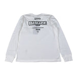 Blauer Shirt tinta unita con Stampa Bianco per Neonato 25WBLKH01476 BIANCO BLAUER 