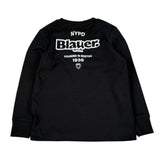 Blauer Shirt tinta unita con Stampa Nero per Bambino 25WBLKH01476J NERO BLAUER 