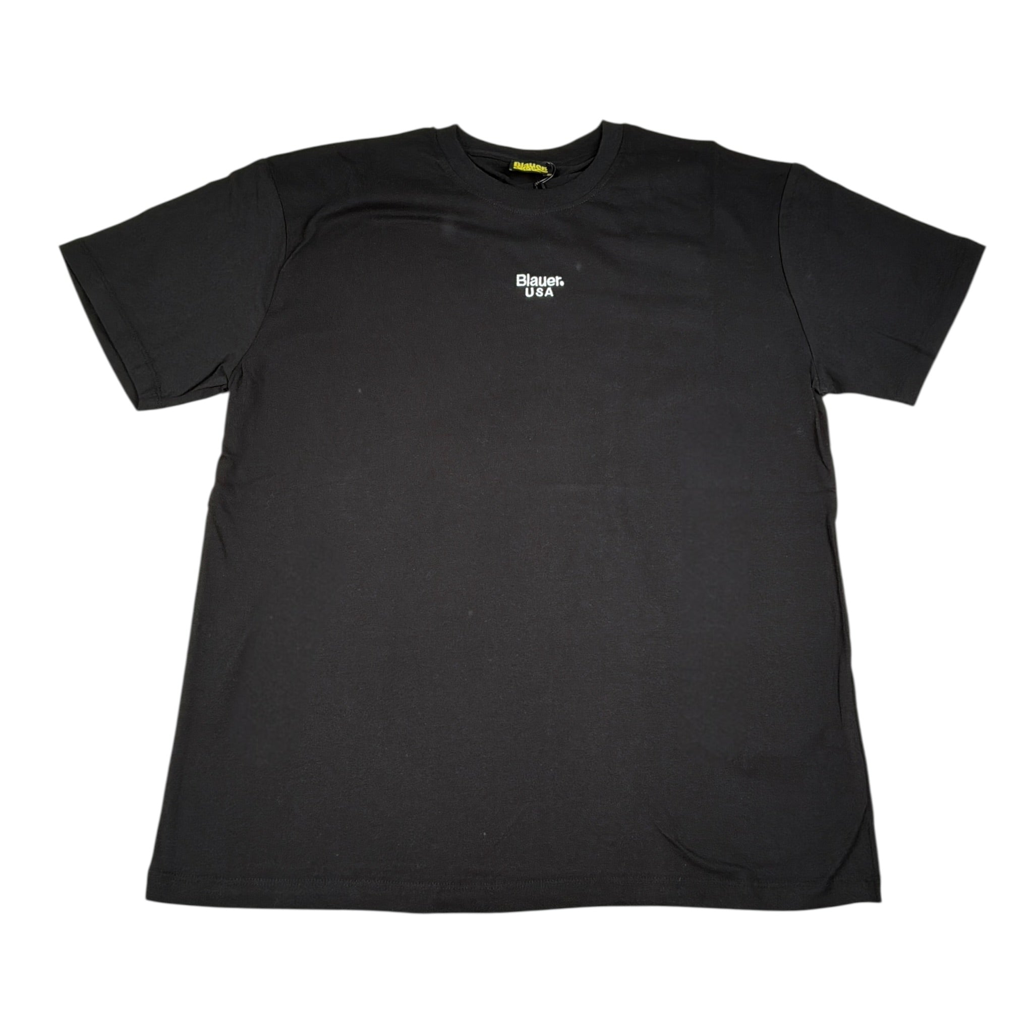 Blauer T-Shirt tinta unita con Stampa Nero per Bambino 25WBLKH02477J NERO BLAUER 