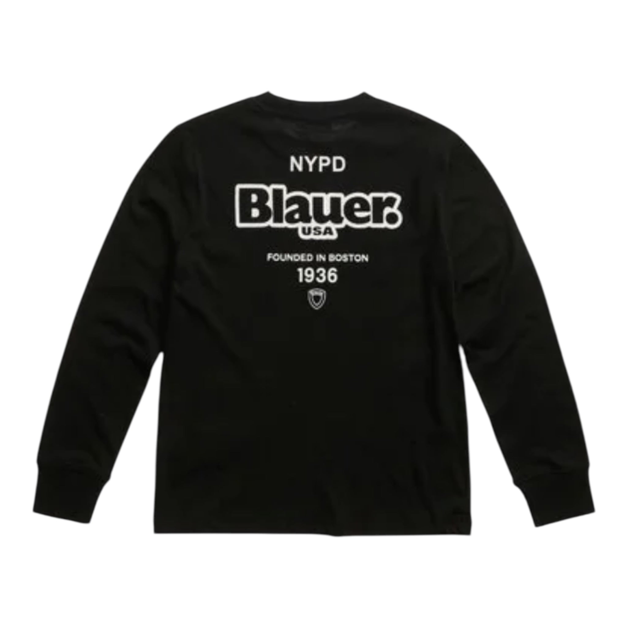 Blauer Shirt tinta unita con Stampa Nero per Neonato 25WBLKH02477 NERO BLAUER 