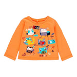 Boboli Shirt Girocollo tinta unita con Stampa Arancione per Neonato 138002 ARANCIONE BOBOLI 