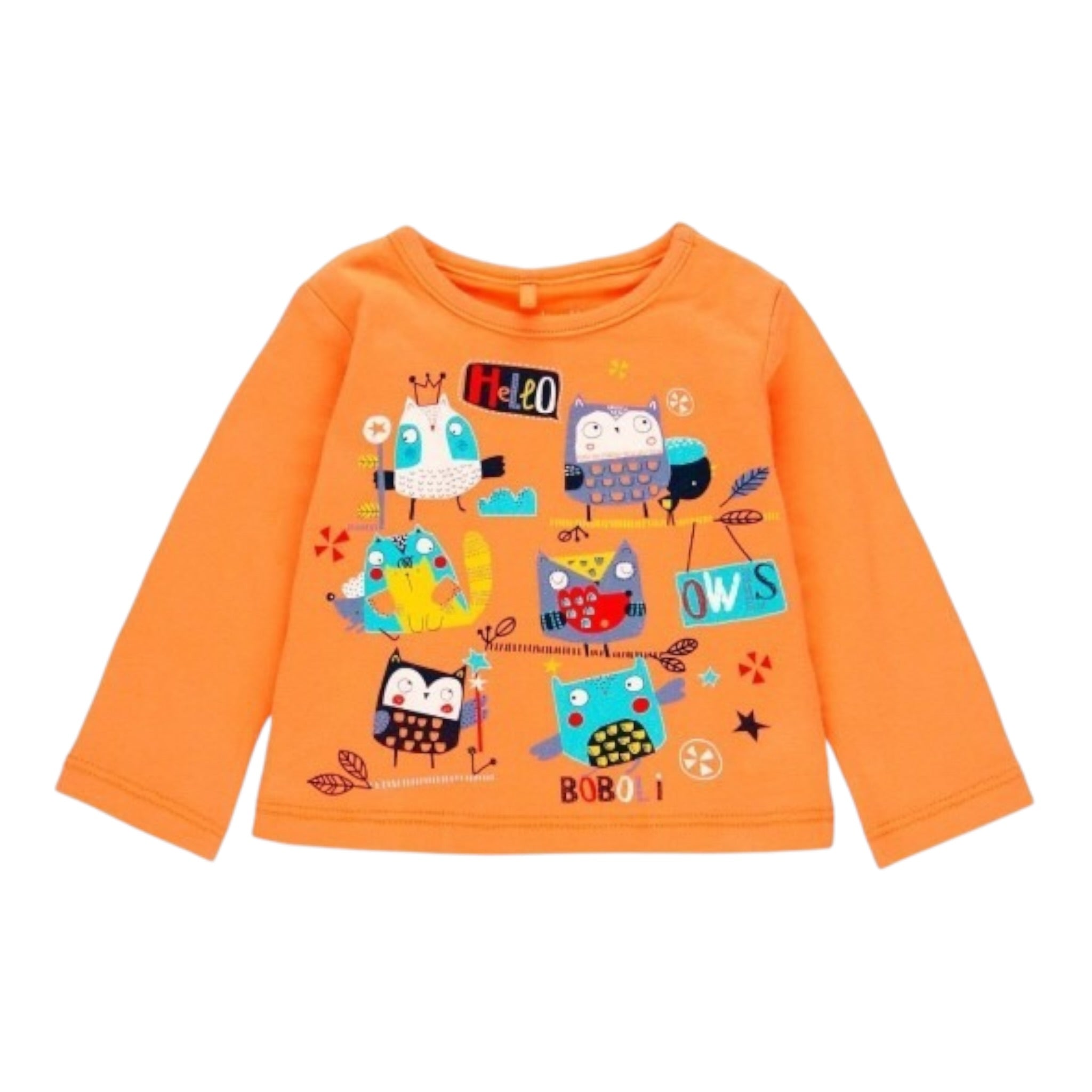 Boboli Shirt Girocollo tinta unita con Stampa Arancione per Neonato 138002 ARANCIONE BOBOLI 