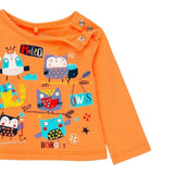 Boboli Shirt Girocollo tinta unita con Stampa Arancione per Neonato 138002 ARANCIONE BOBOLI 