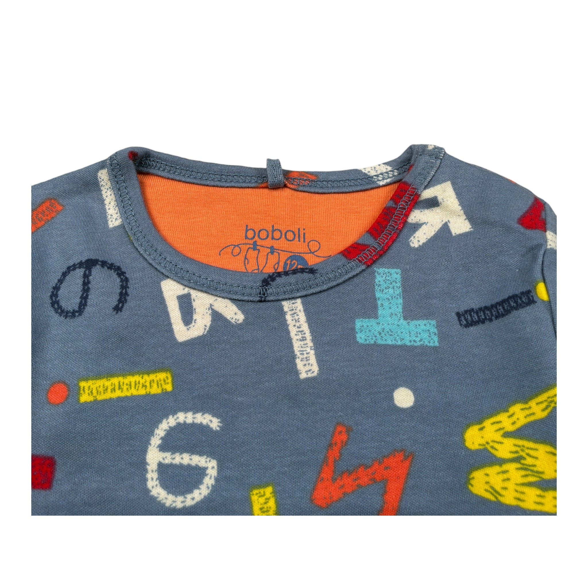 Boboli Shirt tinta unita con Stampe Blu per Neonato 138068 BLU BOBOLI 